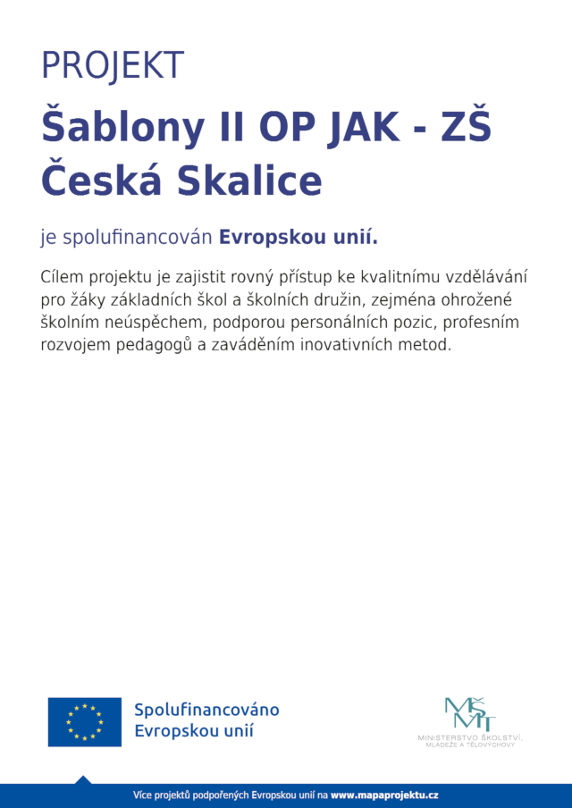 A3 plakat publicita ZŠ Česká Skalice 034 9713